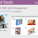 Walgreens:  get a free 8X10 photo enlargement!