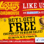 Logan’s Roadhouse:  BOGO free entree for Facebook fans!