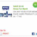 $2 Nivea Men’s printable = cheap products @ Walgreens this week!