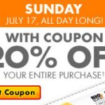 Big Lots:  Save 20% off your entire purchase!