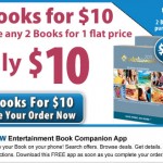 Entertainment Books:  2 for $10 + 17.5% cash back = just $4.12 each!