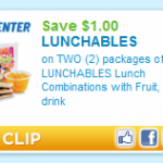 Printable coupon alert:  $1/2 Lunchables w/ fruit!