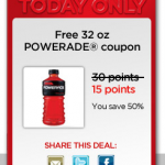 My Coke Rewards:  Get a FREE Power Ade for 15 points
