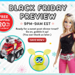 Mattel Black Friday sale:  Save 20% off your entire purchase + get free shipping! 