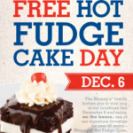 FREEBIE Round-up:  Quit Tea and Hot Fudge Cake at Shoney’s!