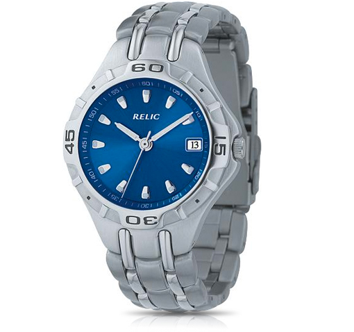 Relic by Fossil Blue Dial Quartz Movement Calendar Stainless Steel