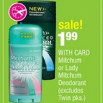 Mitchum deodorant $.99 after coupon at CVS!