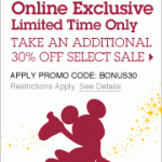 The Disney Store:  30% off sale! (prices as low as $2.09)