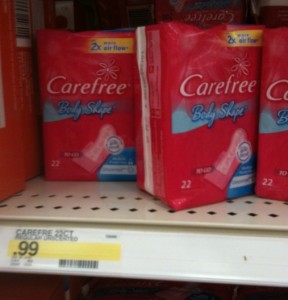 Carefree liners at Target
