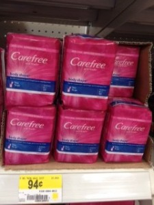 Carefree liners at Walmart