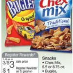 Bugles, Chex Mix, or Gardetto’s just $.16 per bag after coupons!