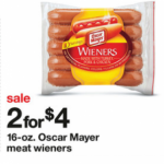 Oscar Mayer Hot Dogs $1.50 each after coupons at Target!