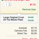 Papa John’s 50% off any large pizza!