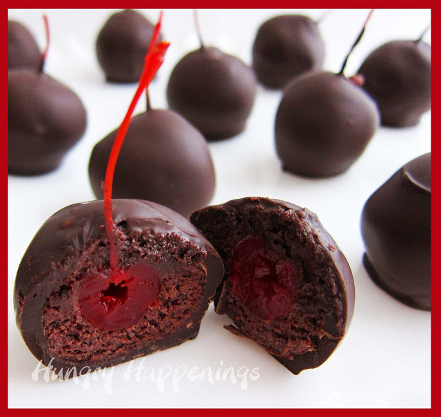 Sweet Chocolate Cherry Bombs, cake balls, cake pops