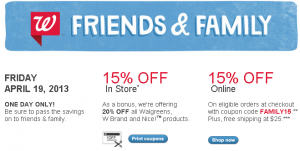 walgreens-friends-family-sale