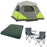 Ozark Trail Camping Bundle: tent, air mattress, and chairs for $89.97!