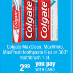 CVS Freebies:  Free Colgate, Crest, and Venus razor!