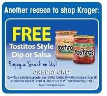 free Tostitos salsa at Kroger