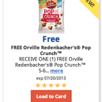 FREE Orville Redenbacher Pop Crunch for Kroger shoppers!