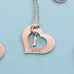 Personalized Heart Hand-Stamped Birthstone Necklace only $9.99