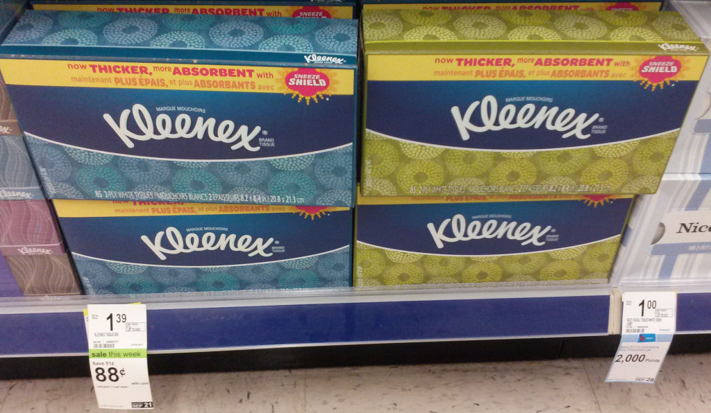 Kleenex facial tissues only .44 per box!