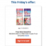 Kroger Freebie Friday Download:  FREE Dole Fruit Smoothies!