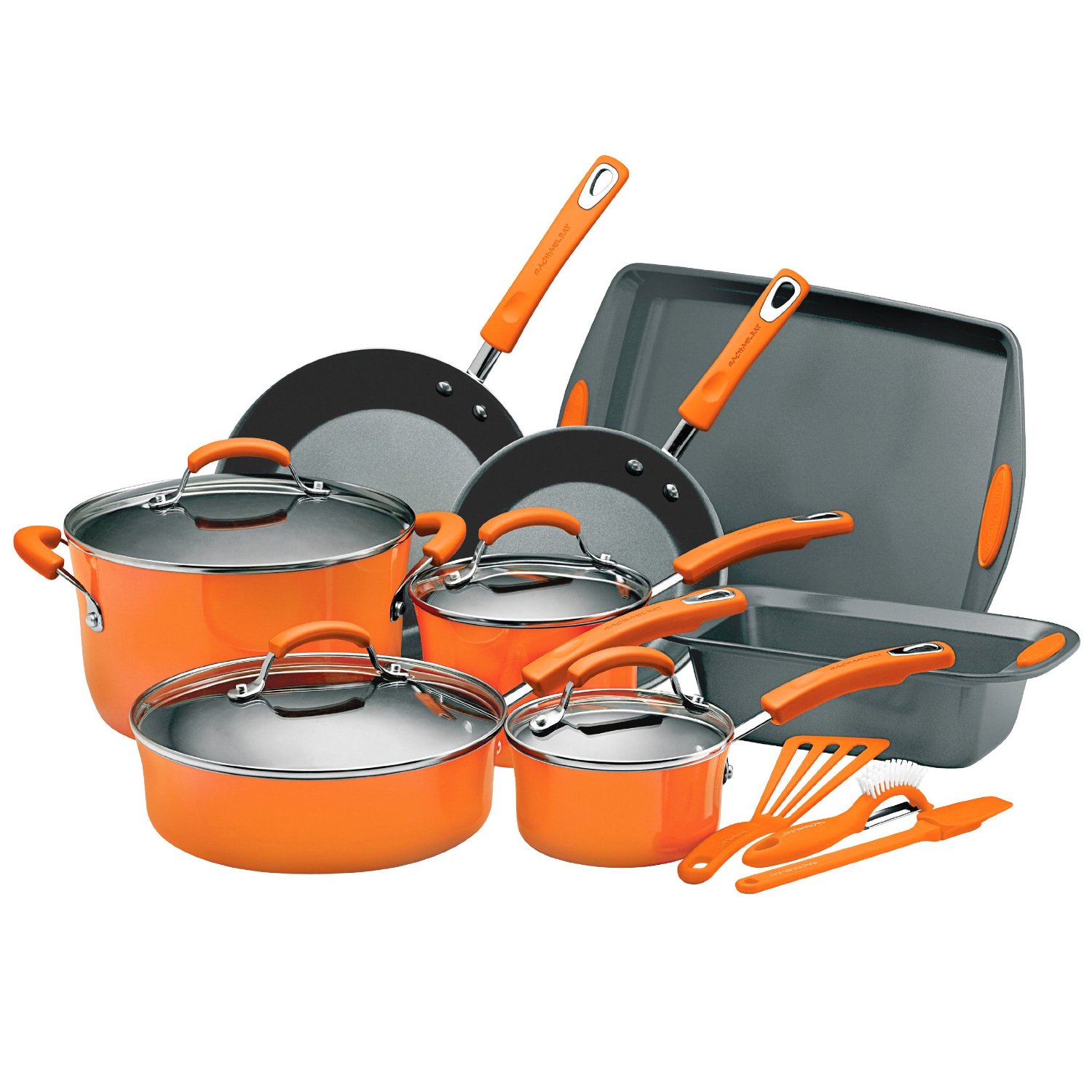 Rachael Ray Porcelain Enamel Nonstick 15Piece Cookware Set 89 shipped