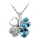 Crystal Four Leaf Clover Pendant Necklace only $1.19 shipped!