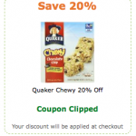 Quaker Chewy Granola bars as low as $1.33 per box!