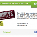 FREE Hershey’s Chocolate bar!