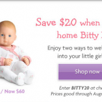American Girl Bitty Baby on sale for $60!