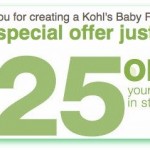 FREE Kohl’s $25 off coupon with Baby Registry!