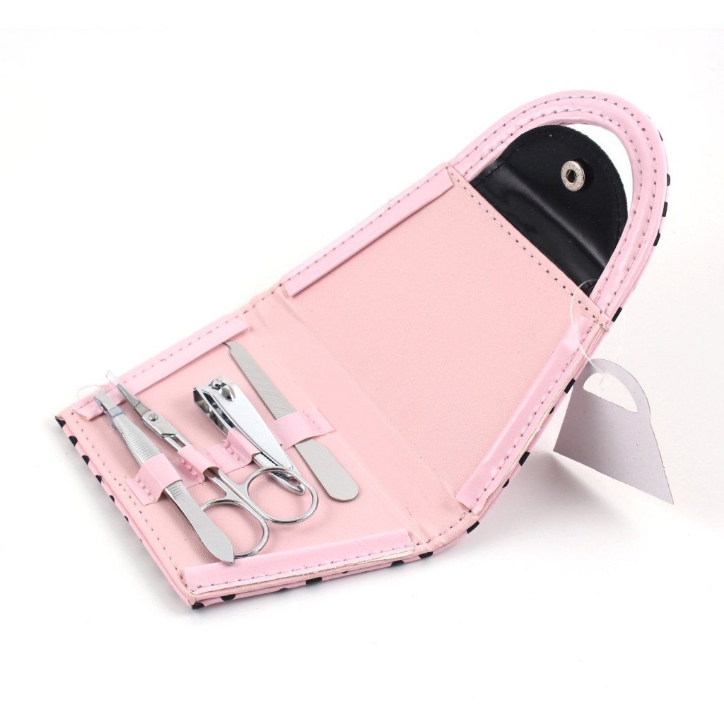 Pink Polka Dot Purse Manicure Set just 3.83 shipped!