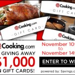 Cooking.com $1000 gift cards giveaway
