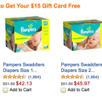 Buy Pampers Diapers, get a $15 Amazon Gift Card!