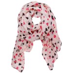 Heart Print Chiffon Scarf only $2.46 shipped!