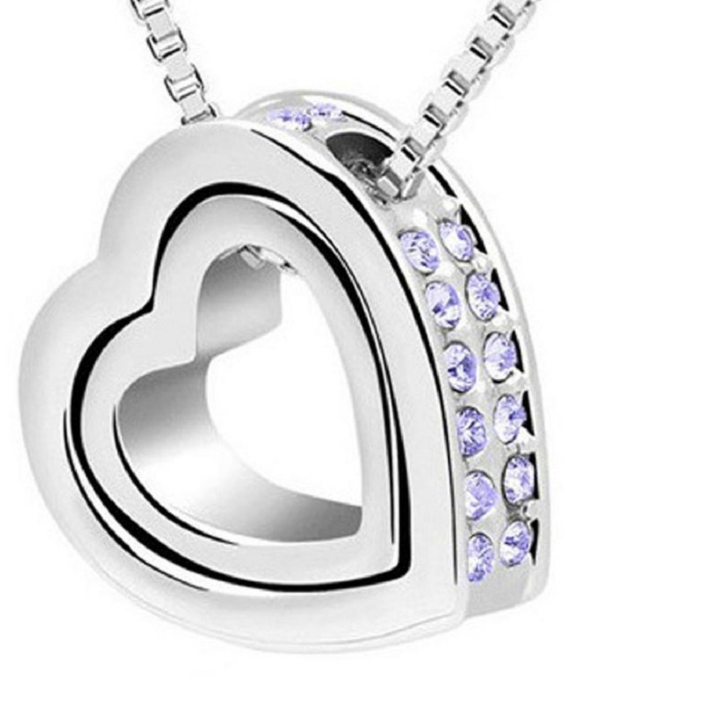 Crystal Love Heart Shaped Pendant Necklace only 2.66 shipped!