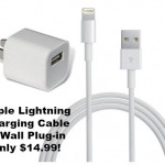 Apple Brand Lightning iPhone/iPad Charger and Wall Plug only $14.99!