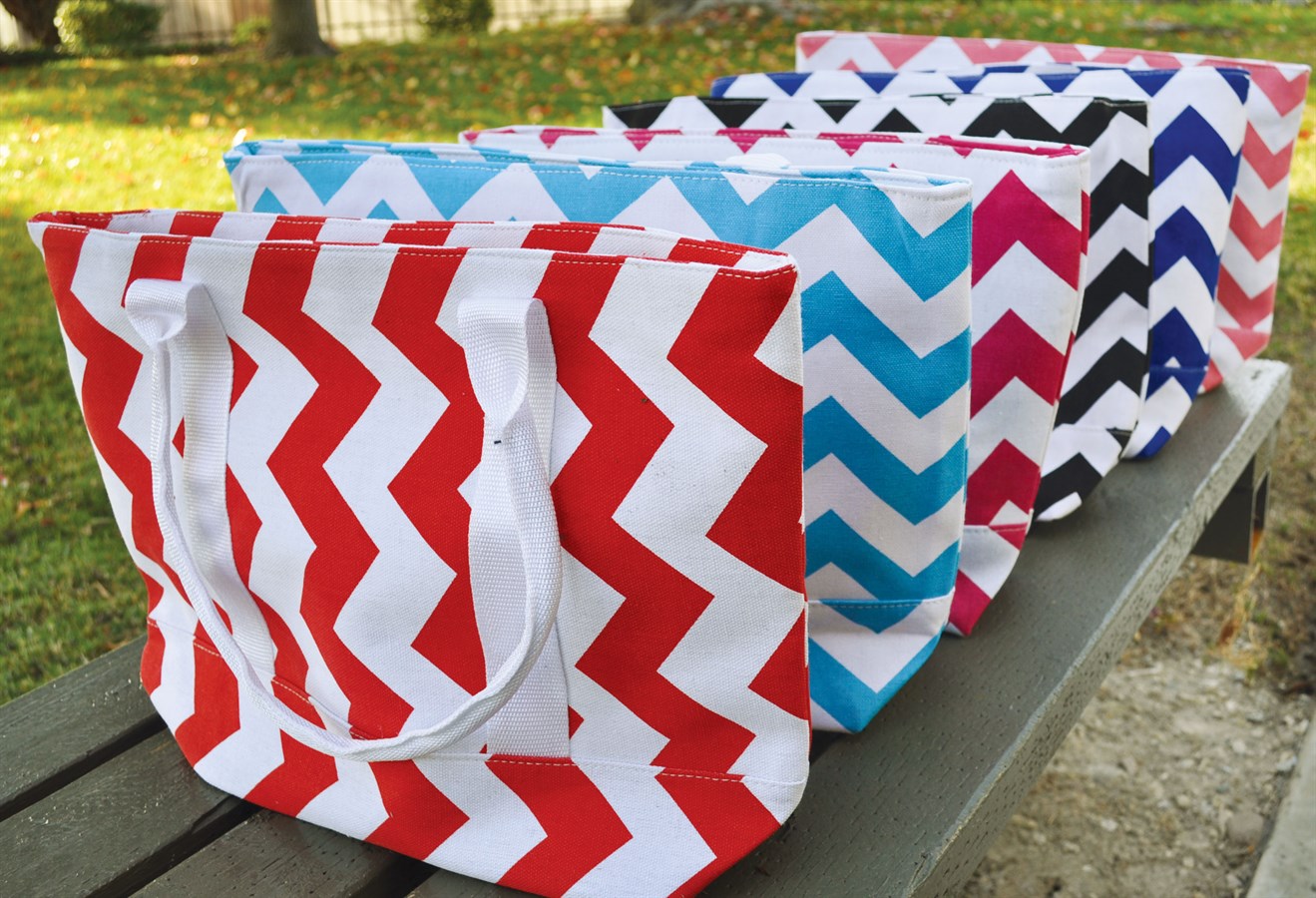 chevron-print-tote-bags