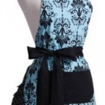 Flirty Aprons Aqua Damask Apron just $9.99 shipped!