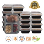 10 Pack 3 Compartment Meal Containers 52% off!