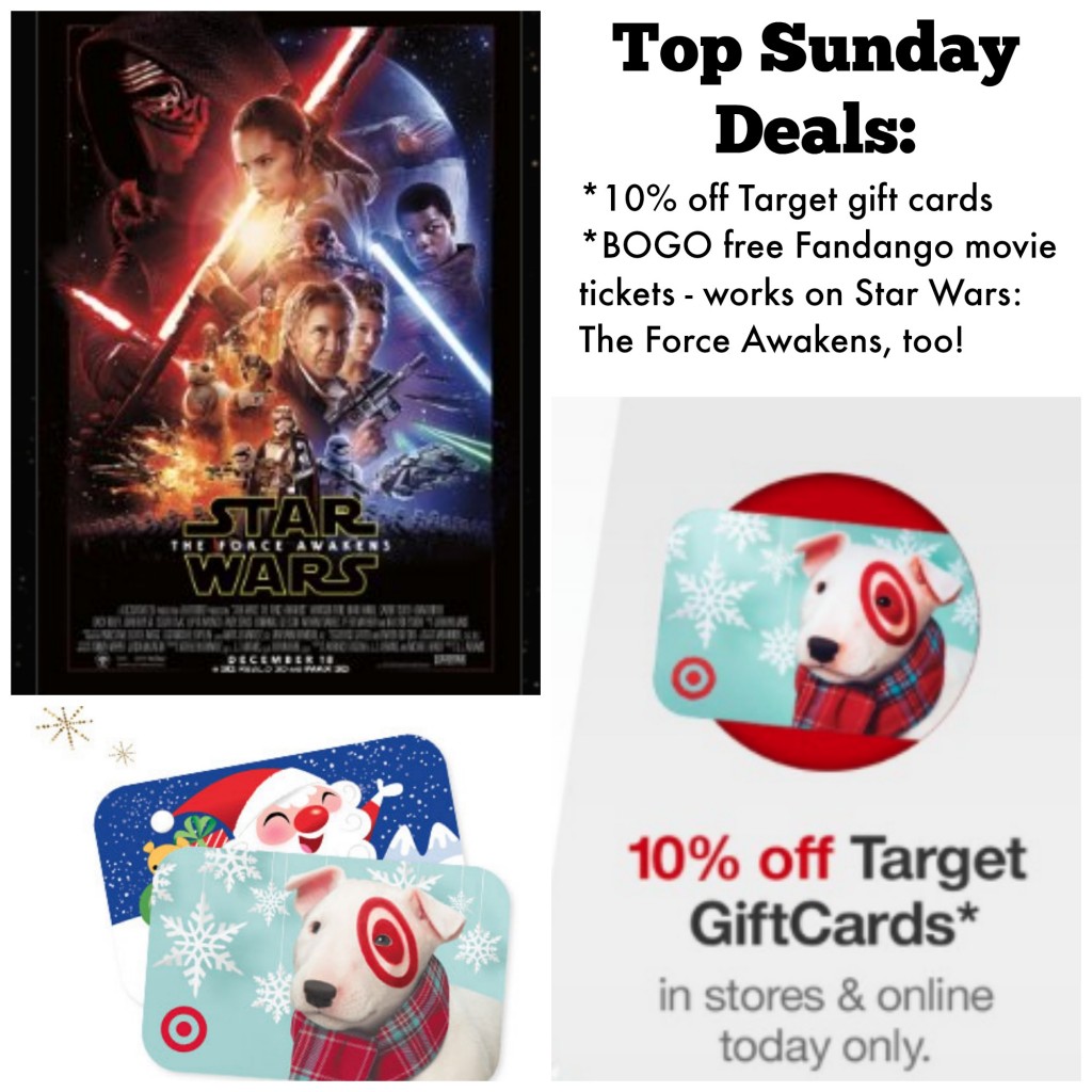 Top Sunday Deals Target gift cards 10 off plus BOGO free movie tickets!