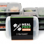 Meal Prep Haven Stackable 3 Compartment Food Containers with Lids on sale!