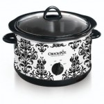 Crock Pot Black Demask 4 1/2 Quart Slow Cooker only $15.99!