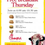 Houston readers: Free breakfast at Chick Fil A tomorrow!