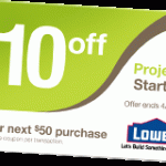 Lowe’s:  Save $10 off your next purchase of $50!