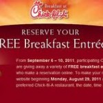 FREE Breakfast from Chick Fil A:  Reserve a spot now!
