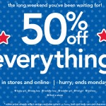 Carter’s:  50% off EVERYTHING plus 20% off and 4% cash back!