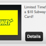Get a $10 Subway or CVS gift card for just $6.99!