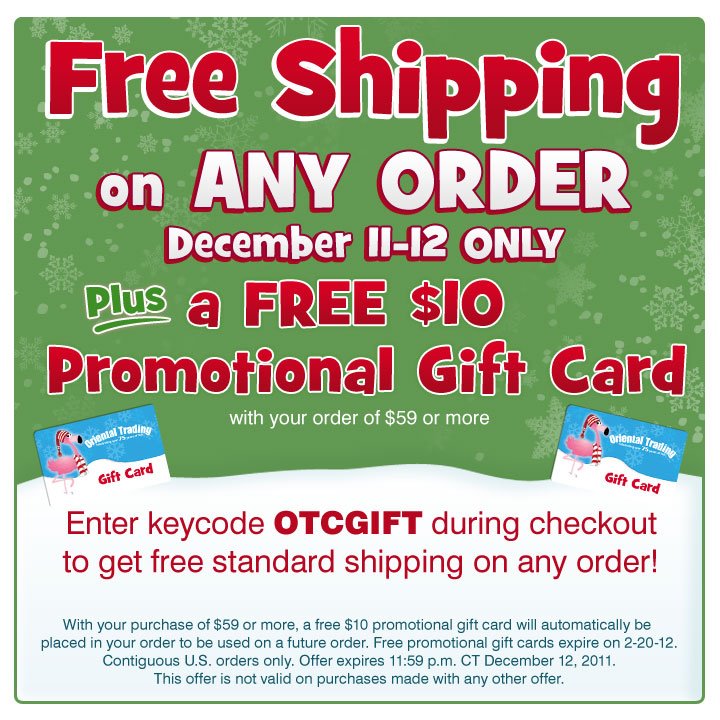 Oriental Trading Company Free Shipping on ANY order (ends tonight)